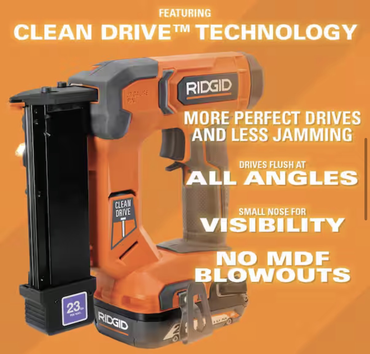 RIDGID 18V 23g Headless Pin Nailer