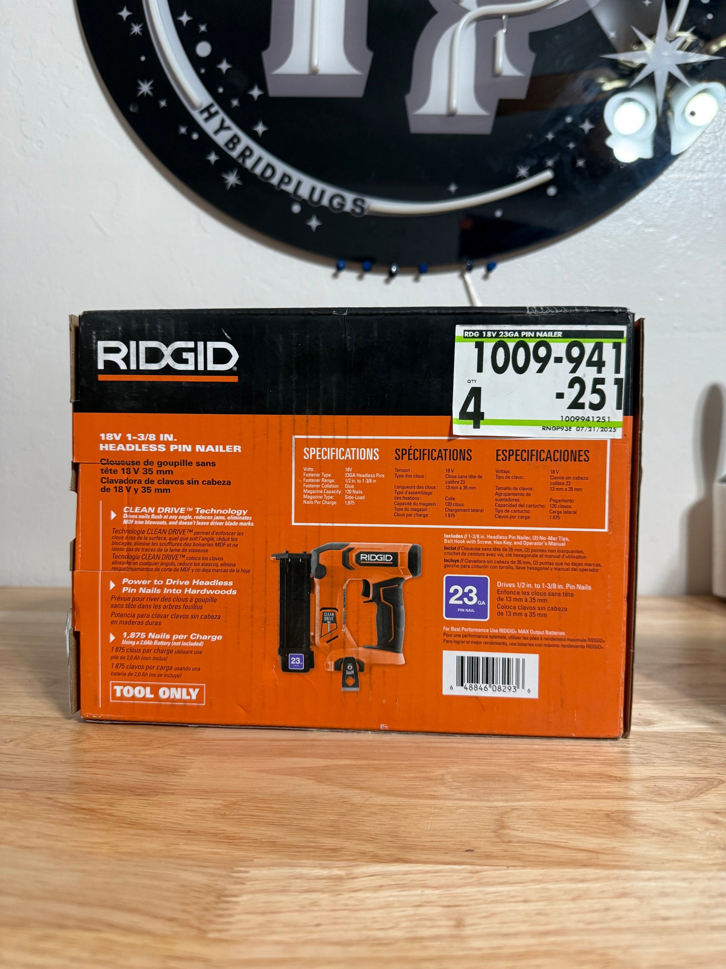 RIDGID 18V 23g Headless Pin Nailer